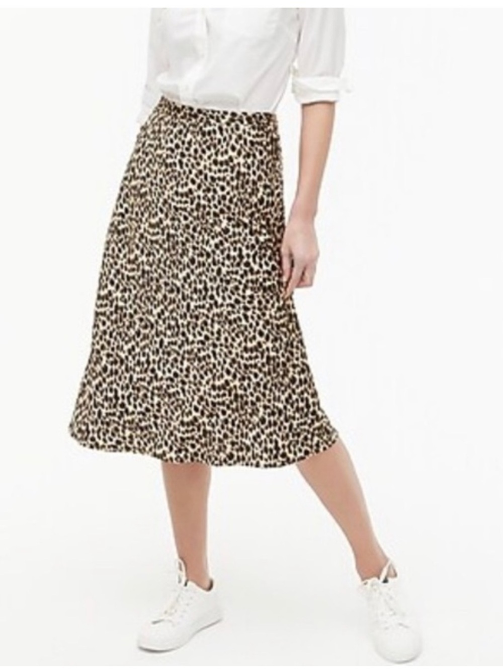 NWOT J. Crew Pull On Animal Print Satin Midi Skirt | XL